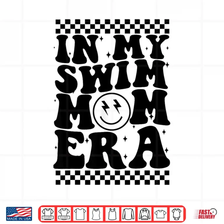 Design In My Era Groovy Swim Mom Parent Identity Retro Shirt