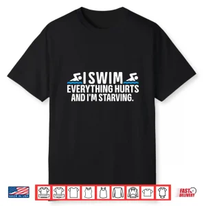 Professional Athletic Swimming Swimmer Modern Graphic Apparel Shirt