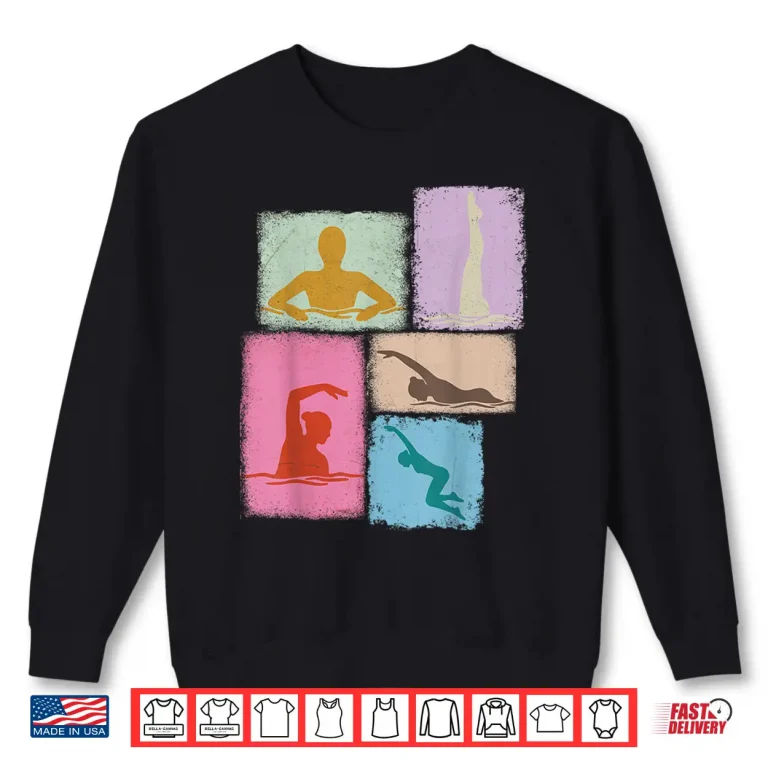 Sweatshirt Professional Collage Swimmer Swimming Coach Youth Graphic Shirt