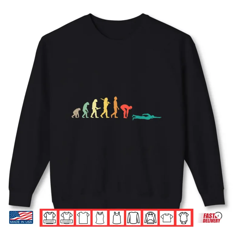 Sweatshirt Professional Evolution Swimming Swimmer Retro Vintage Shirt