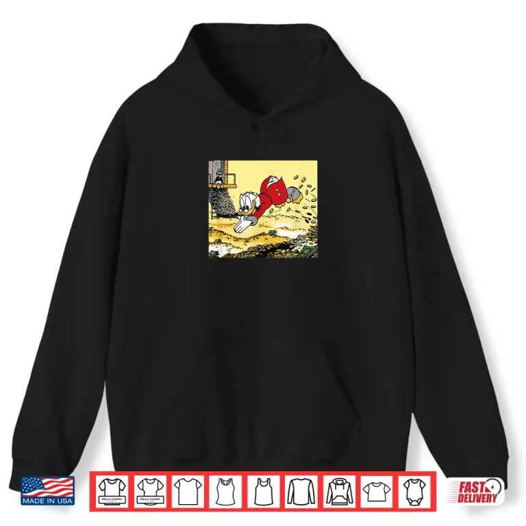 Hoodie Scrooge McDuck Swimming In Cash Disney DuckTales Movie Graphic Shirt