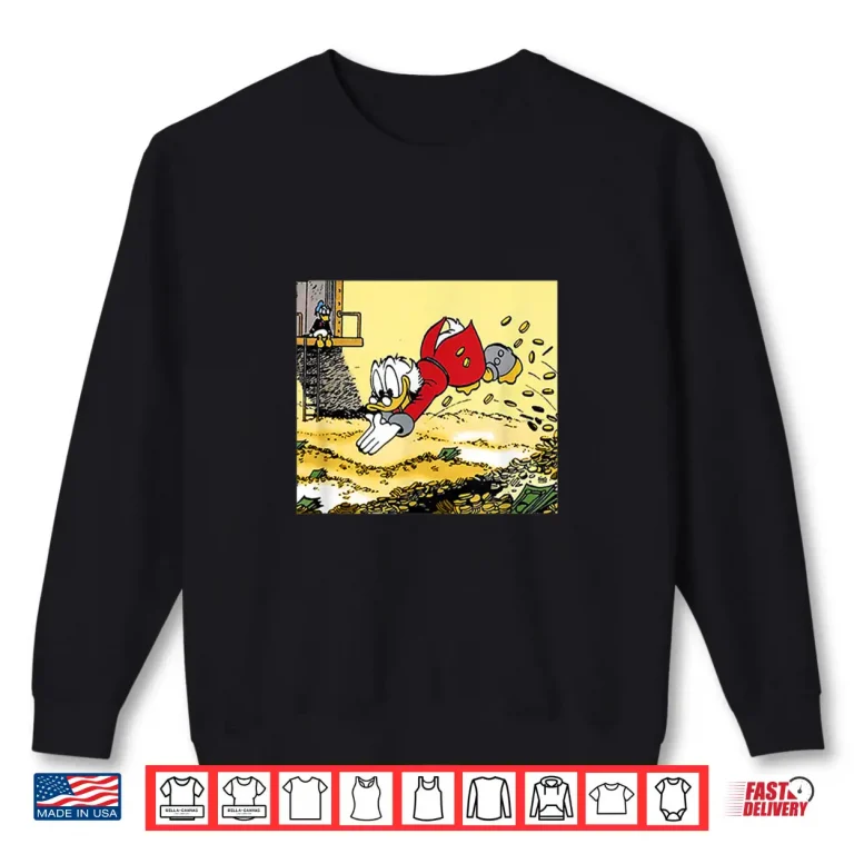 Sweatshirt Scrooge McDuck Swimming In Cash Disney DuckTales Movie Graphic Shirt