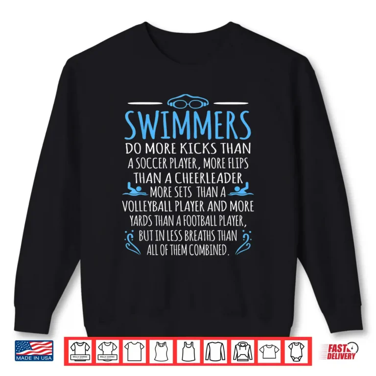 Sweatshirt Swimmers Facts Swimming Swim Coach Professional Humor Shirt