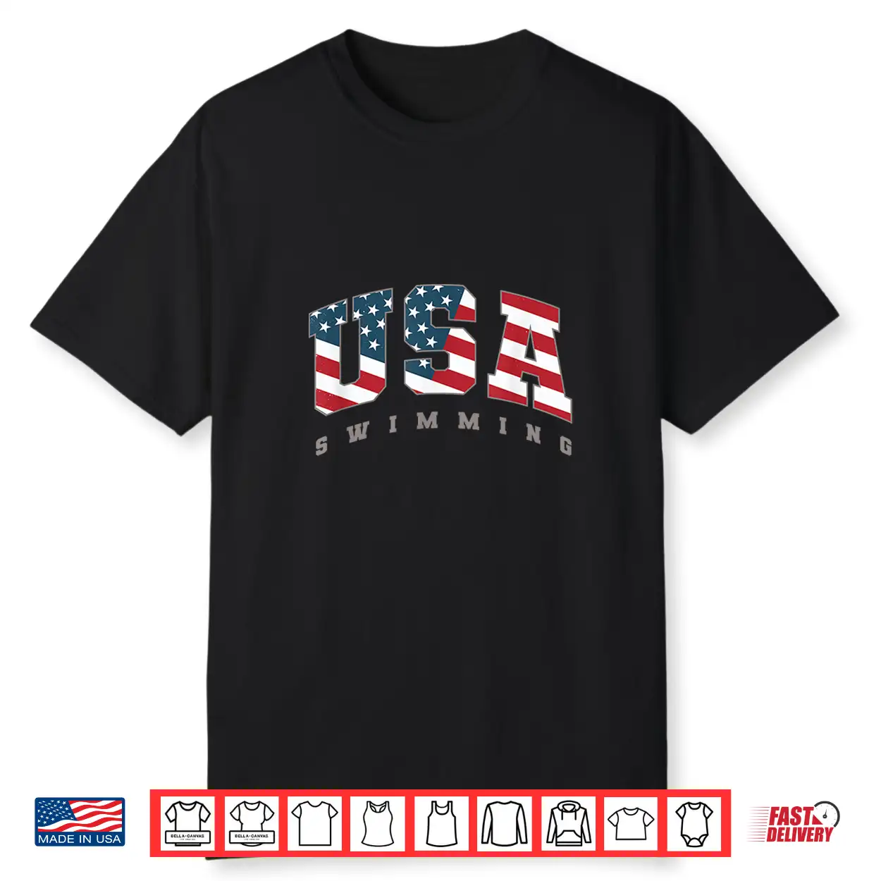 American Flag Team Sport Usa Swimming Athlete Support Shirt American Flag Team Sport Usa Swimming Athlete Support Shirt