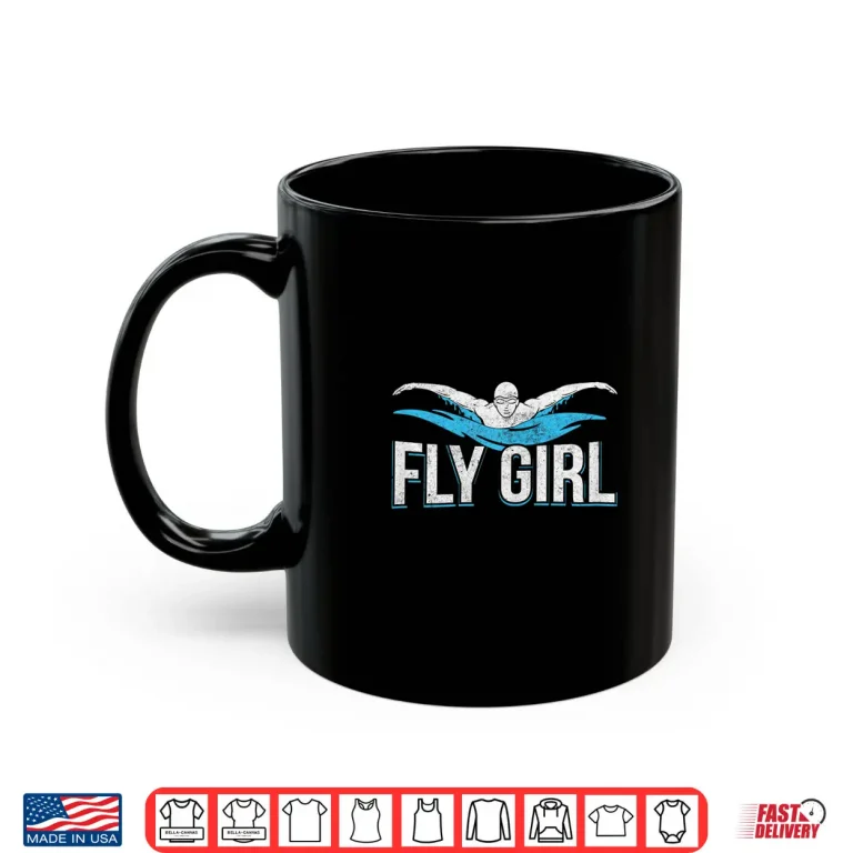Mug Butterfly Swimmer Fly Girl Swim Swimming Team Novelty Shirt