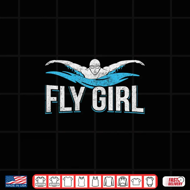 Design Butterfly Swimmer Fly Girl Swim Swimming Team Novelty Shirt