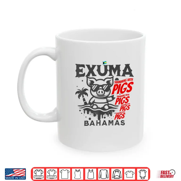 Mug Exuma Cruise Swimming Pigs Bahamas Souvenir Travel Vacation Shirt