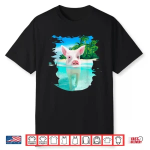 Pig Swim Beach Holidays Bahamas Swimming Pigs Graphic Shirt