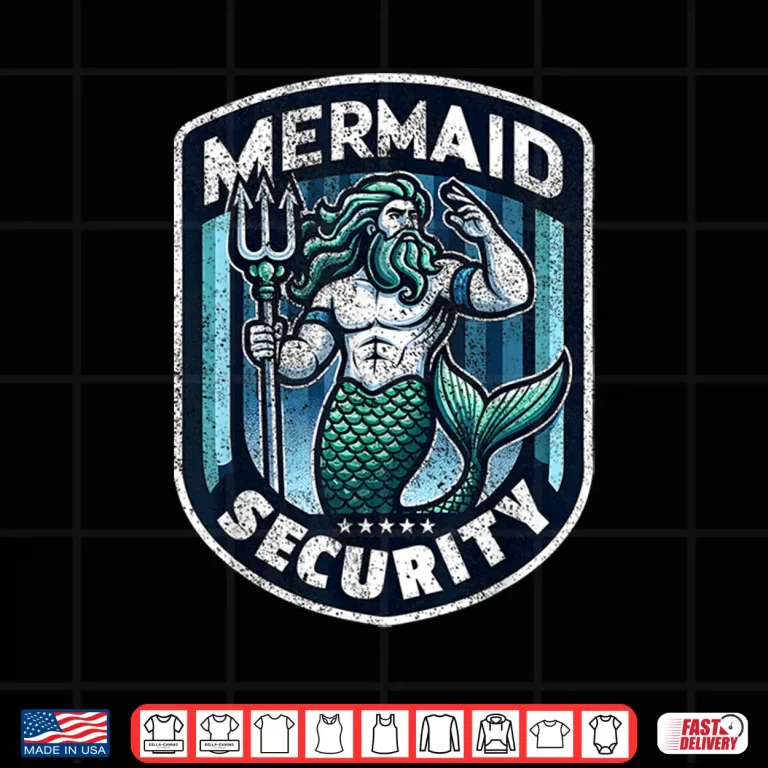 Design Parent Security Mermaid Father Swimming Swimmer Dad Shirt