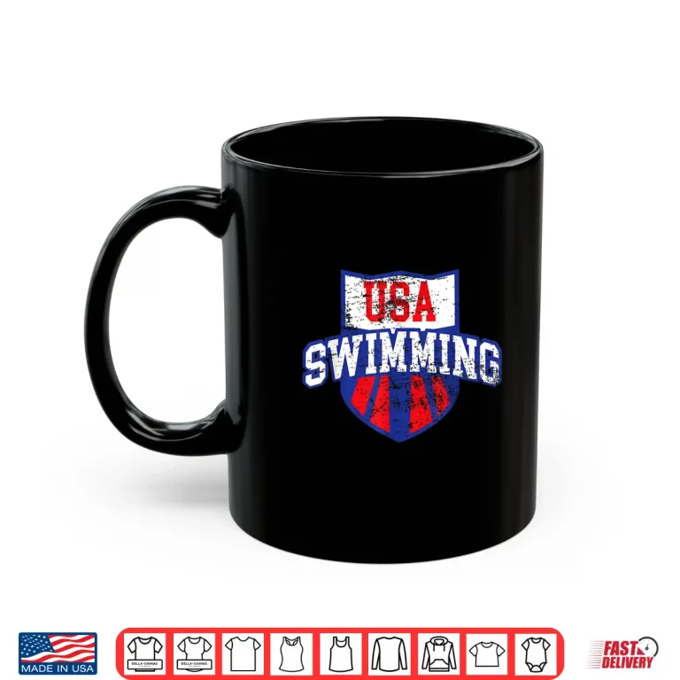 Mug Professional Minimalist USA Swimming Modern Graphic Apparel Shirt