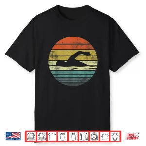 Professional Retro Sunset Swimmer Swim Coach Swimming Vintage Shirt