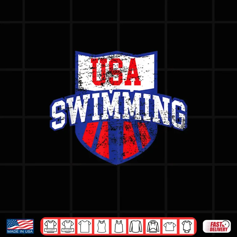 Design Professional Minimalist USA Swimming Modern Graphic Apparel Shirt
