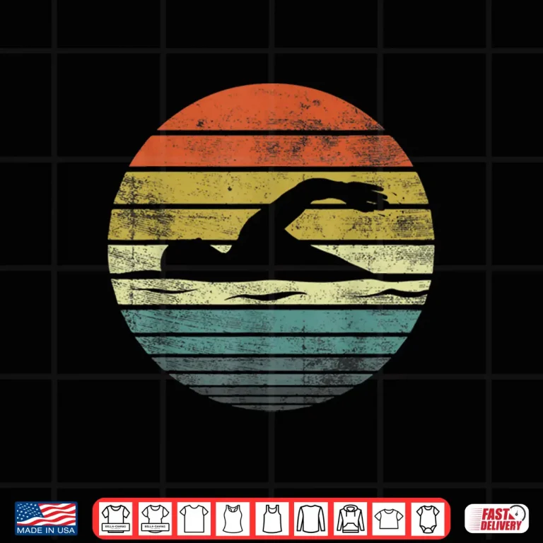 Design Professional Retro Sunset Swimmer Swim Coach Swimming Vintage Shirt