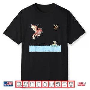 Rathalos And Swimming Felyne Monster Hunter Gaming Graphic Shirt