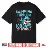Through One Hundred Days Of School Sea Swimming Shark Graphic Shirt