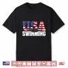 Us American Flag Swimming Water Swimmer Professional Athletic Shirt
