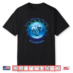Vacation Swimming Manatees Fort Myers Beach Florida Travel Shirt