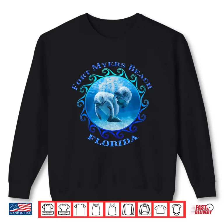 Sweatshirt Vacation Swimming Manatees Fort Myers Beach Florida Travel Shirt