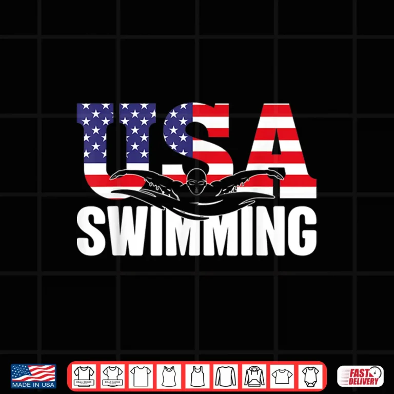 Design US American Flag Swimming Water Swimmer Professional Athletic Shirt