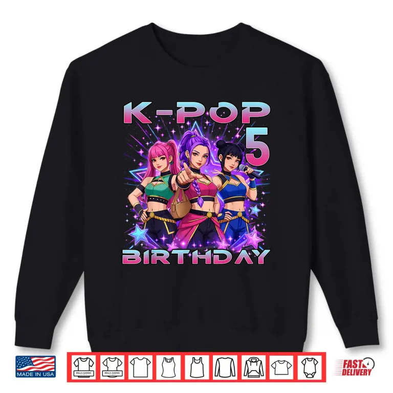Sweatshirt 5th Birthday K pop 5 Year Old Korean Music Birthday Kpop Shirt