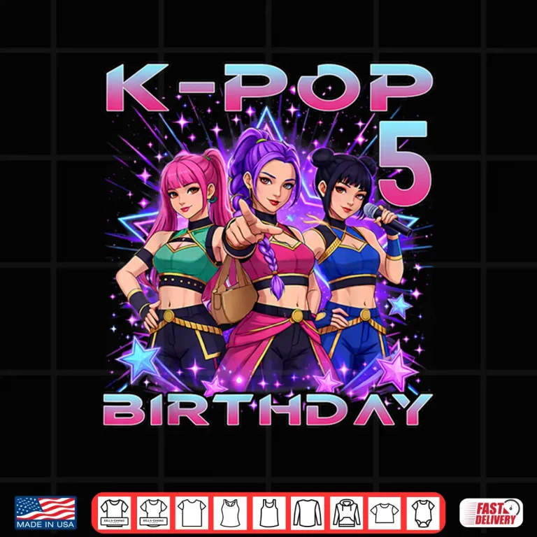 Design 5th Birthday K pop 5 Year Old Korean Music Birthday Kpop Shirt