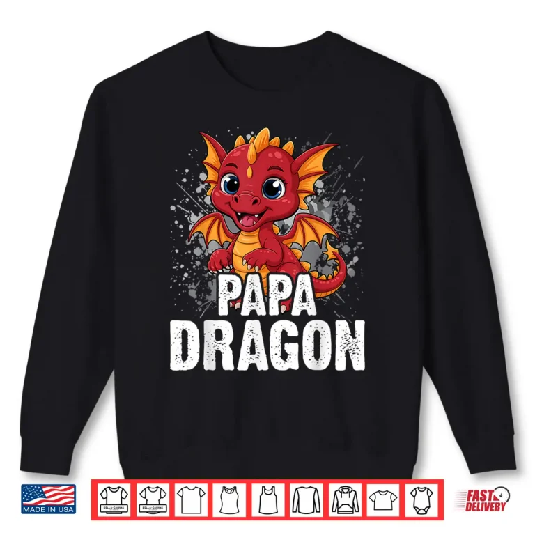 Sweatshirt Papa Dragon Matching Family Dad Father Shirt