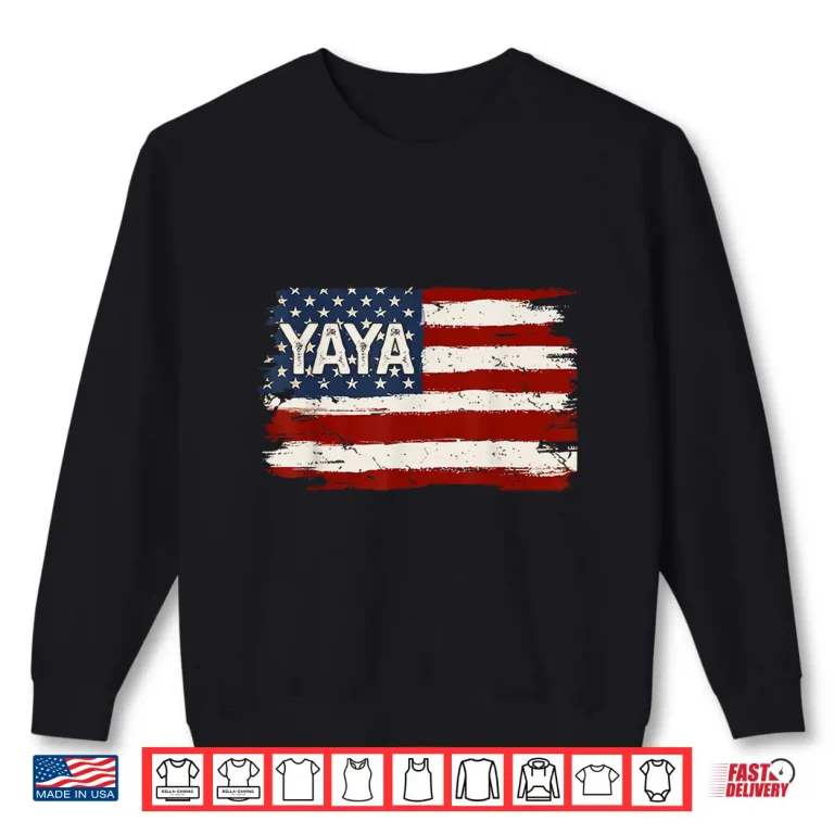 Sweatshirt Yaya American Flag Patriotic Mothers Day Women Shirt