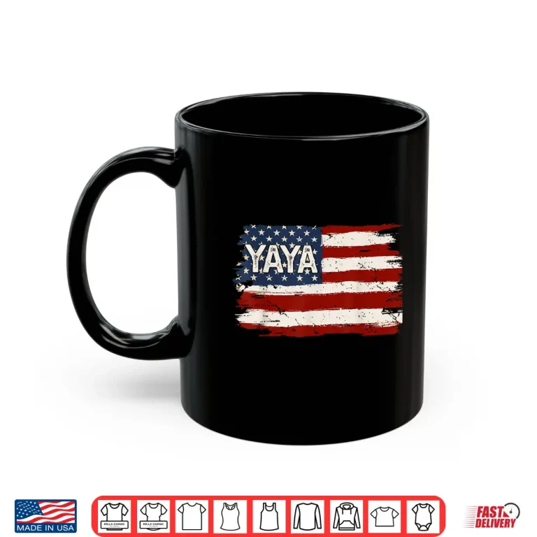 Mug Yaya American Flag Patriotic Mothers Day Women Shirt