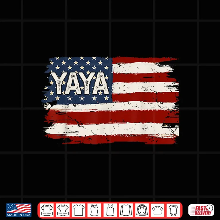 Design Yaya American Flag Patriotic Mothers Day Women Shirt