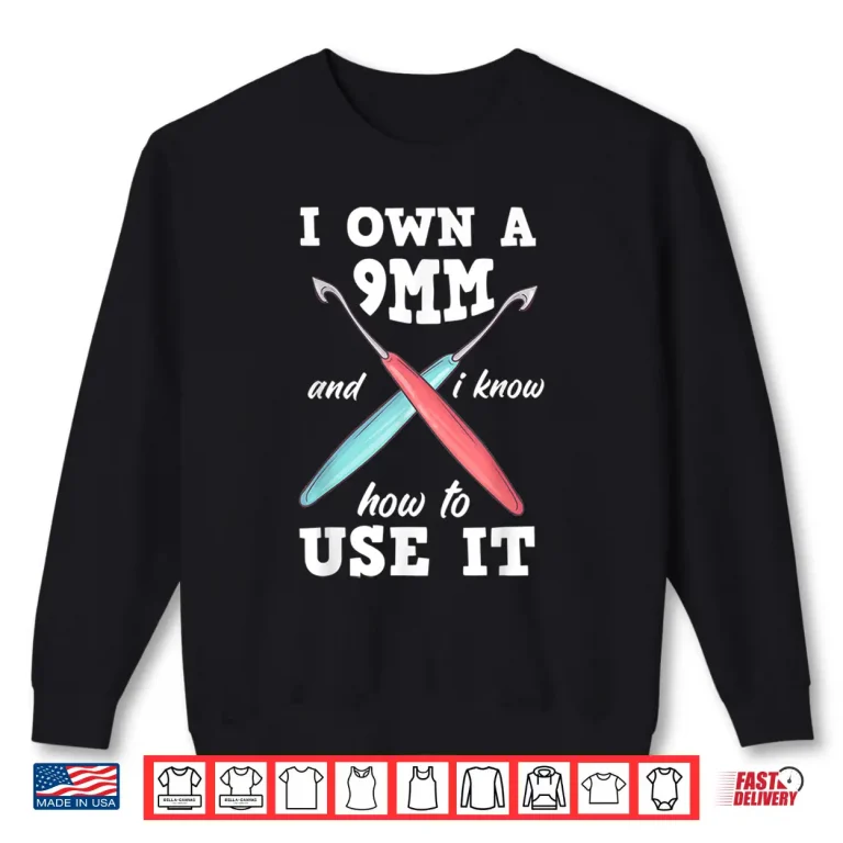 Sweatshirt Professional Athletic Crocheting Crochet Modern Graphic Apparel Shirt