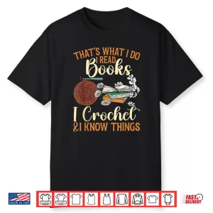 Reading Books Professional Crocheter Crochet Graphic Apparel Shirt