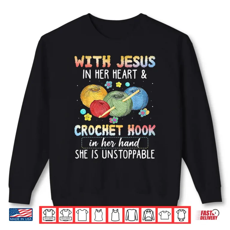Sweatshirt Jesus In Heart And Hook Crocheting Professional Faith Humor Shirt