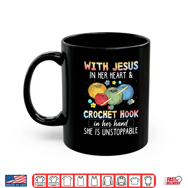 Mug Jesus In Heart And Hook Crocheting Professional Faith Humor Shirt
