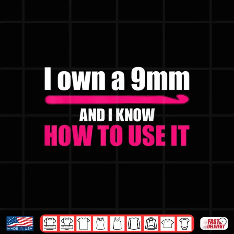 Design Nine Millimeter Hook Designs Crochet Professional Quilter Humor Shirt