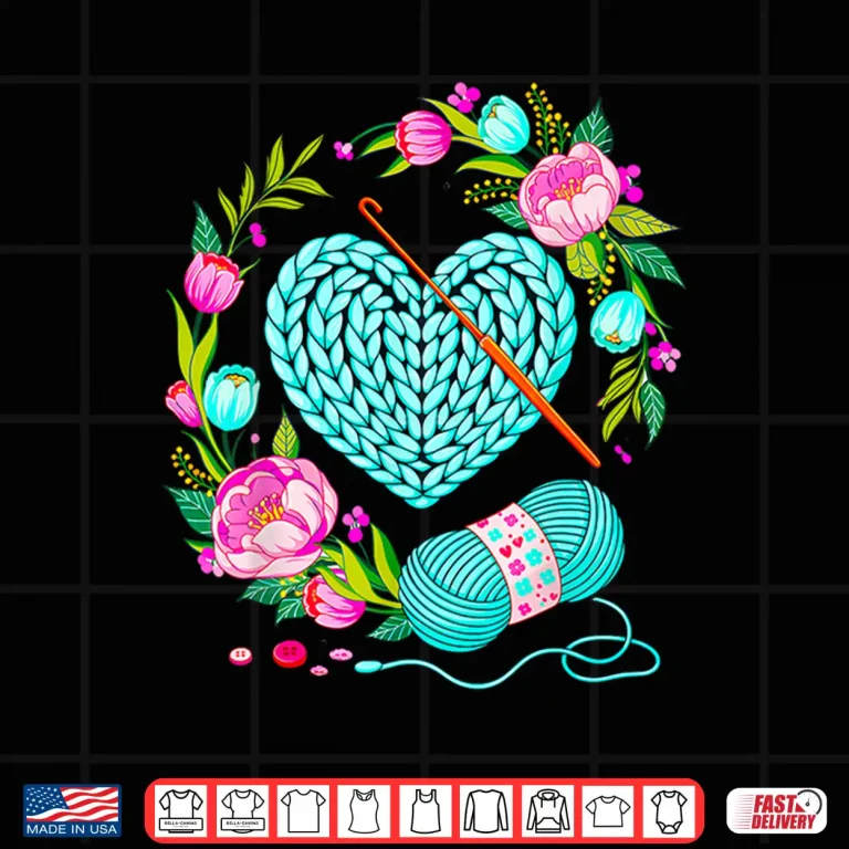 Design Yarn Heart Love Crochet Crocheting Crocheter Professional Graphic Shirt