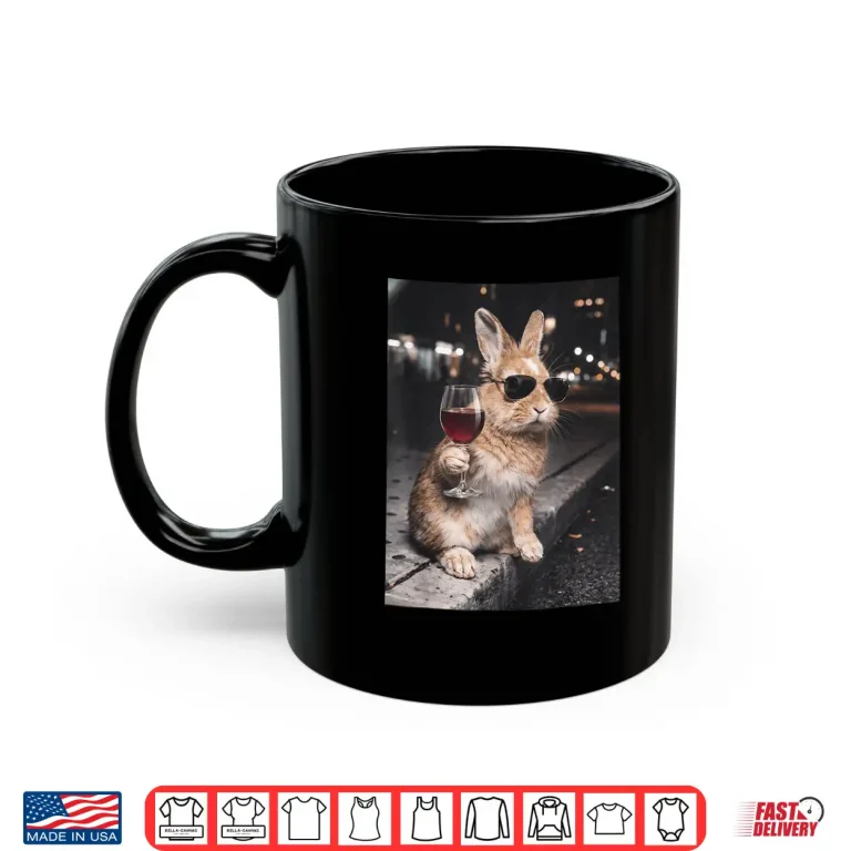 Mug Funny Wine Glasses Bunny Eggs Happy Easter Day Drink Team Shirt