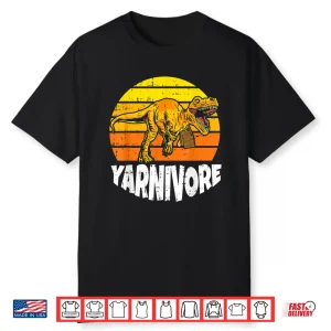 Dinosaur Dino Design Yarnivore Crochet Knitting Crocheting Shirt