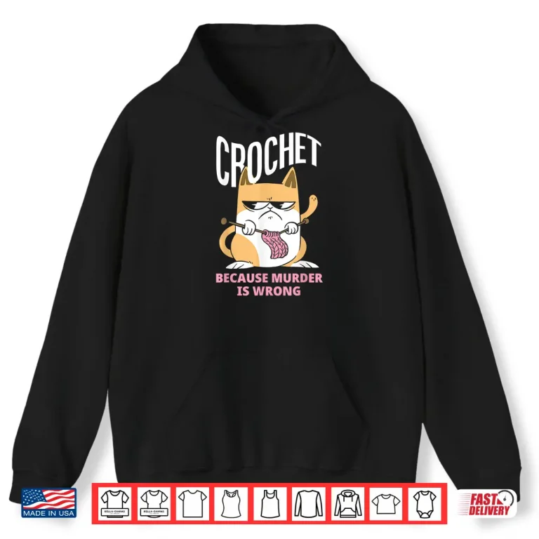 Hoodie Professional Athletic Crochet Crocheting Modern Graphic Apparel Shirt