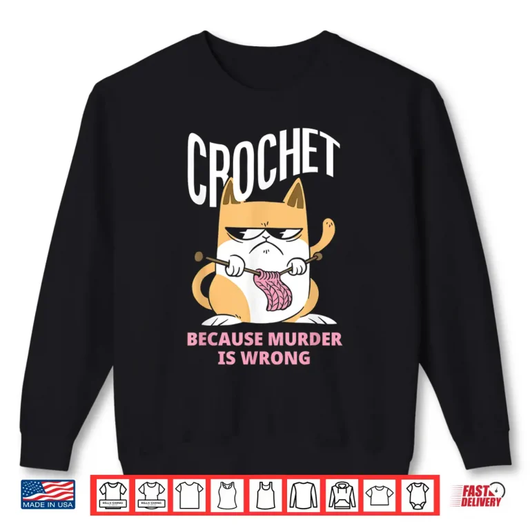 Sweatshirt Professional Athletic Crochet Crocheting Modern Graphic Apparel Shirt