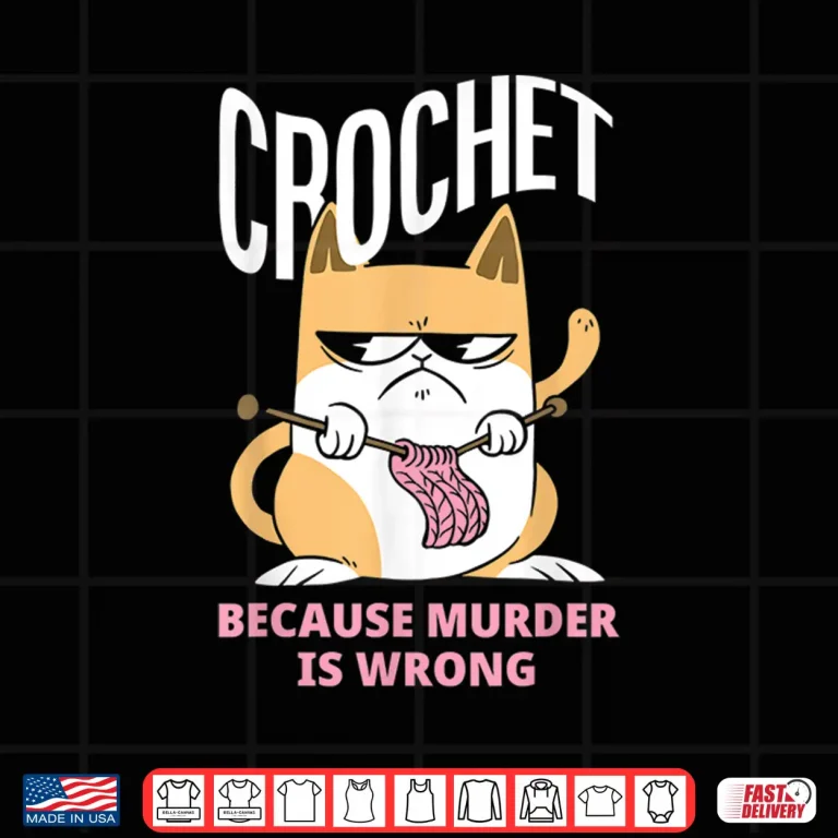 Design Professional Athletic Crochet Crocheting Modern Graphic Apparel Shirt