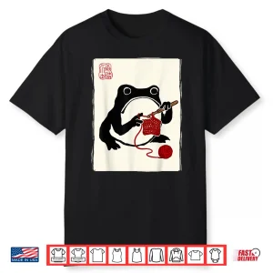 Japanese Grumpy Frog Knitting Sewing Funny Crochet Shirt