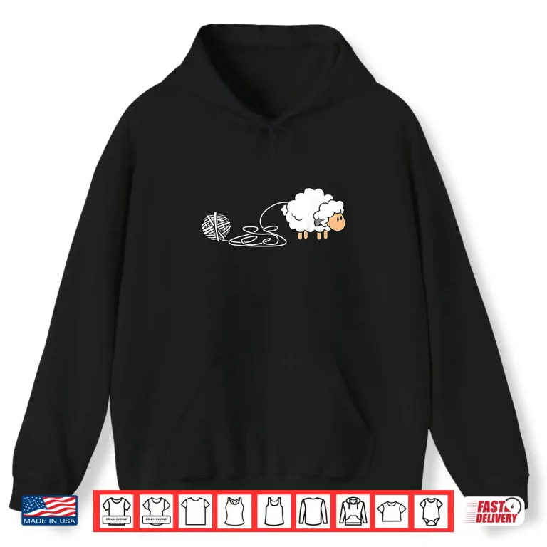 Hoodie Knitting Crocheting Sheep Knitter Yarn Needle Shirt