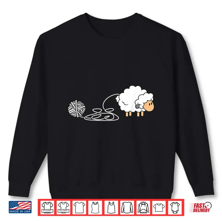 Sweatshirt Knitting Crocheting Sheep Knitter Yarn Needle Shirt