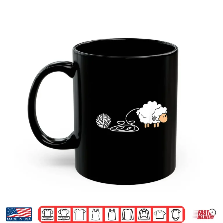 Mug Knitting Crocheting Sheep Knitter Yarn Needle Shirt