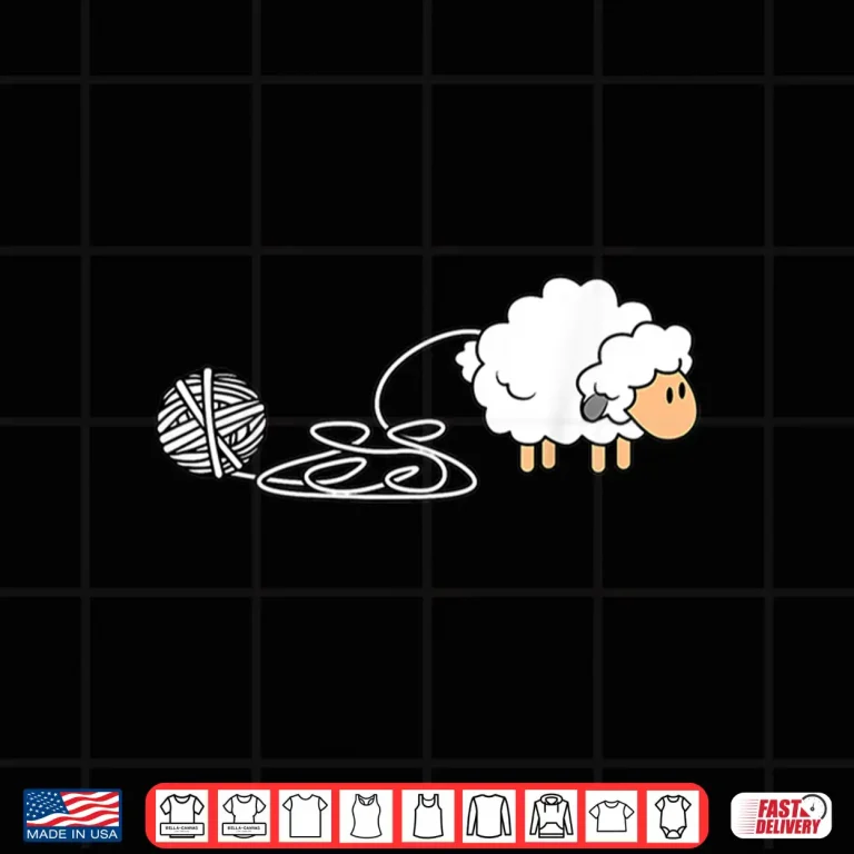Design Knitting Crocheting Sheep Knitter Yarn Needle Shirt