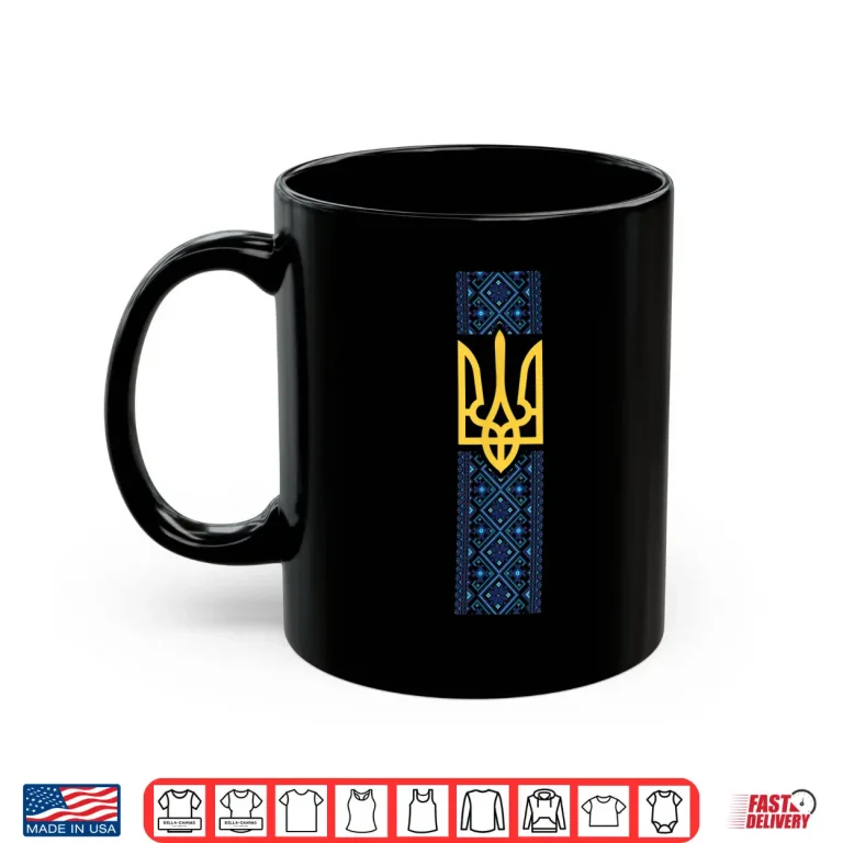 Mug Ukrainian Emblem Ukrainian Flag National Knitting Pattern Shirt
