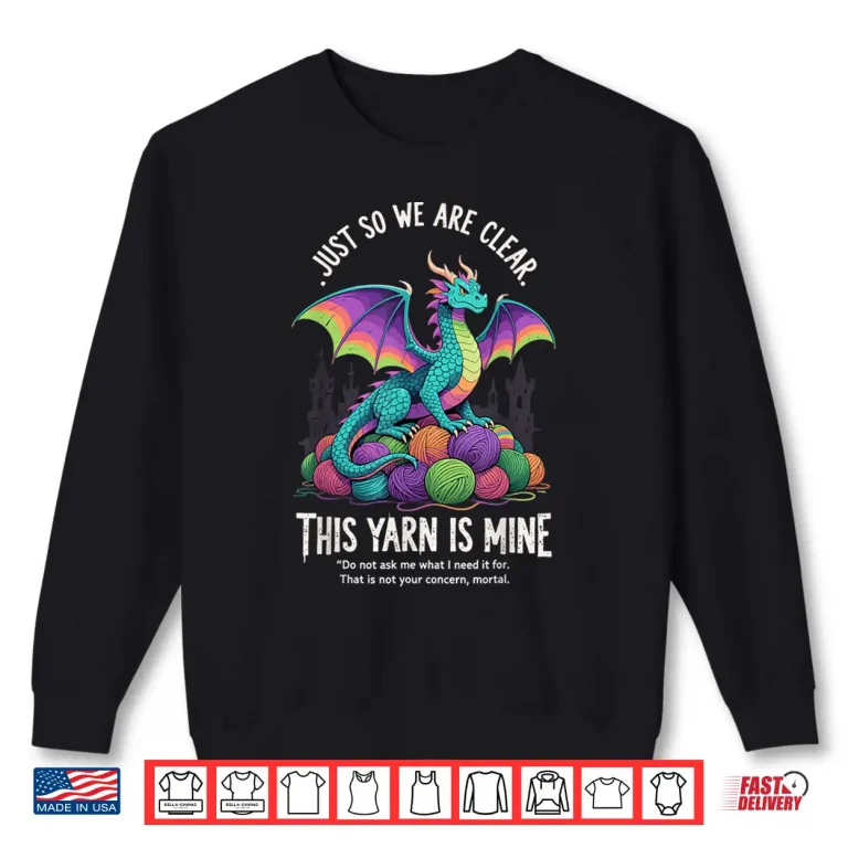 Sweatshirt Vintage Funny Yarn Dragon Knitting Crochet Lover Shirt