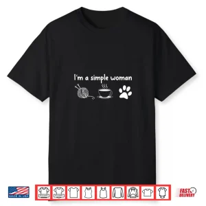 Womens I’M A Simple Woman Knitting Gift For Knitters Shirt