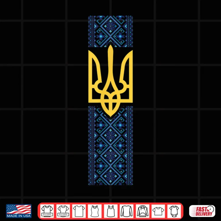 Design Ukrainian Emblem Ukrainian Flag National Knitting Pattern Shirt