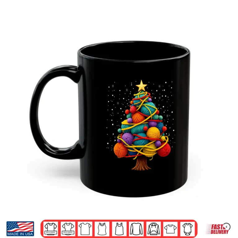 Mug Christmas Tree Yarn Crochet Knitting Quilter Sewing Shirt